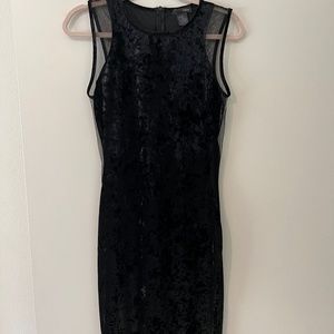 Velvet Black Bodycon Dress